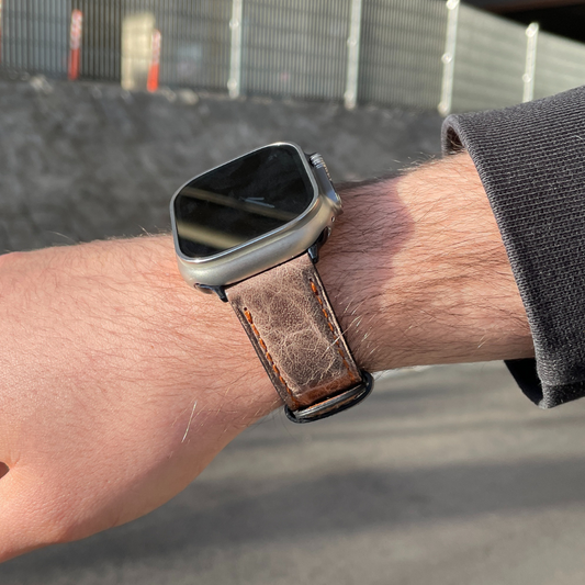 Watchloops Retro Rinder Leder Armband passend für Apple Watch