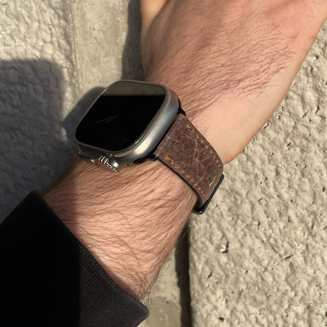 <transcy>Apple Watch bracelet "retro cattle leather"</transcy>