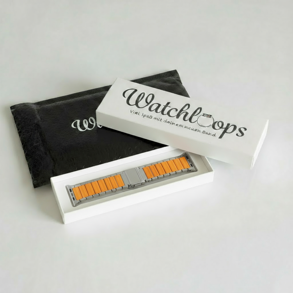 watchloops-forex-armband-apple-watch-Titanium-Orange-verpackung